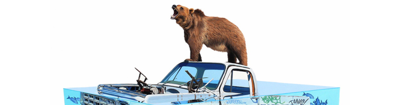 Illustration for article titled Josh Keyes: A Juxtaposition Of Car And Nature